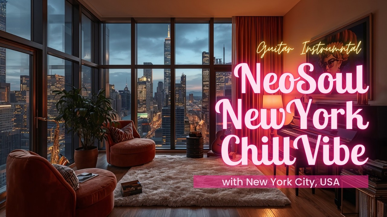 Evening Chill Neo Soul Music with New York City Night View | Lofichill working studying music