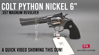 53 Colt Python .357 Magnum 6" Nickel Revolver - A Quick Video in our Photo Booth
