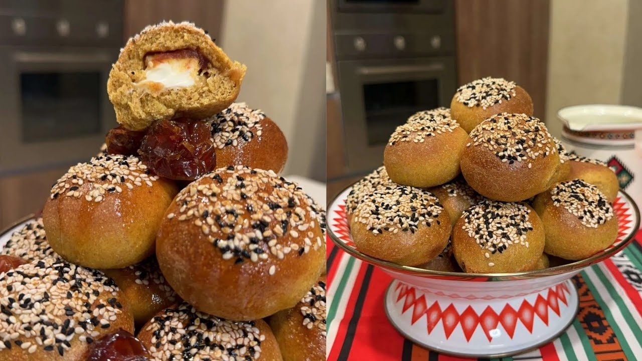 خبز المله المحشي اللذيذ 😋✨ نهلاء سليمان