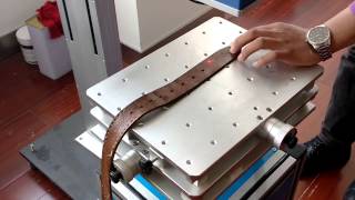 Laser marking machine, marking on leather belt