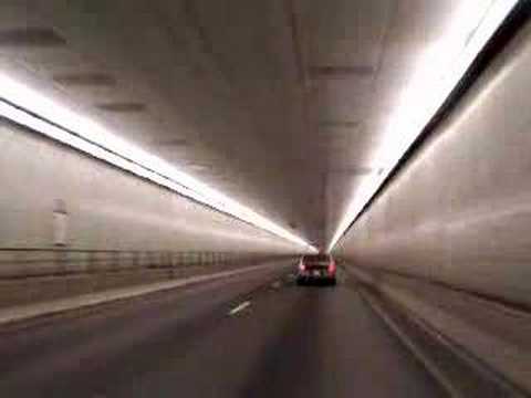 Driving through the Eisenhower/Johnson Tunnel on i-70 near Denver, Colorado