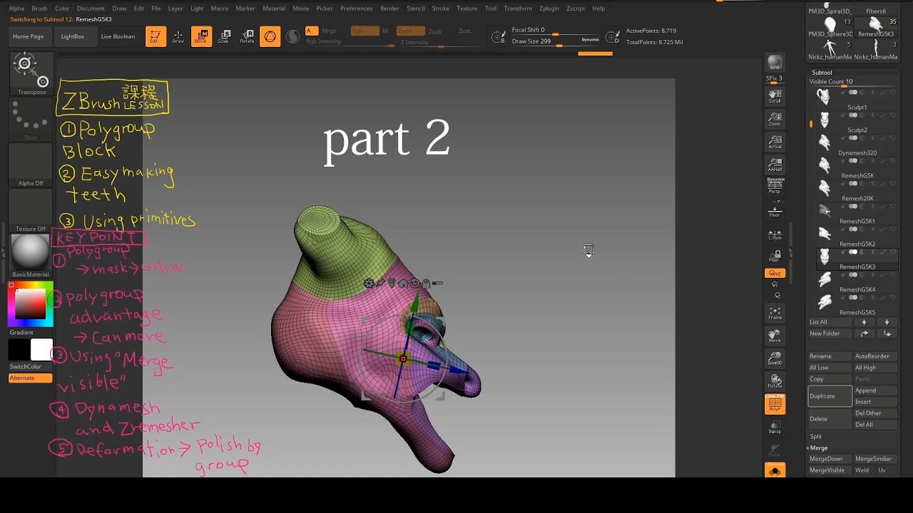 zbrush ctrl shift click to isolate poly group