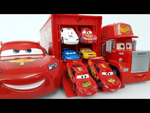 Disney Pixar Cars Tomica Truck Hauler Cars Carry Case Learning Colors with Trucks Disney Mack Truck - 동영상