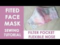 How to SEW a REUSABLE FACE MASK // DIY FABRIC FACE MASK with Filter Pocket / Tutorial + FREE pattern
