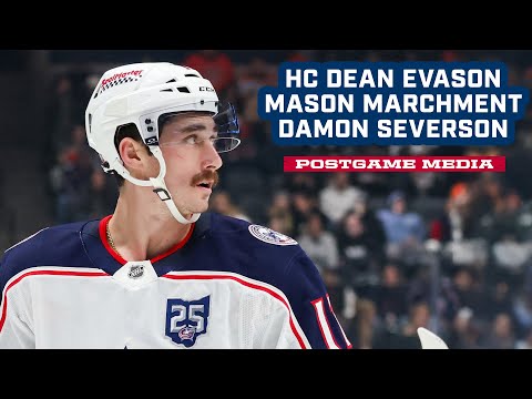 Head Coach Dean Evason, Mason Marchment and Damon Severson - Blue Jackets @ Ducks | Postgame Media