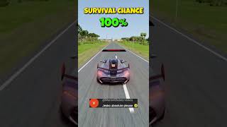 🚀0-600 MPH 😱 Survival Chance!🔥#54 #beamngdrive #shorts