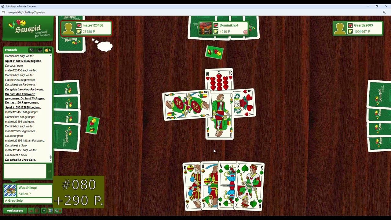 TOUT? KONTRA? TOUT MIT KONTRA! DES GIBTS DOCH NED! MUST SEE!  SCHAFKOPF AUF SAUSPIEL