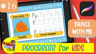 Trace With Me Letter P ABC Alphabet Fun Tutorial Series for PROCREATE screenshot 3