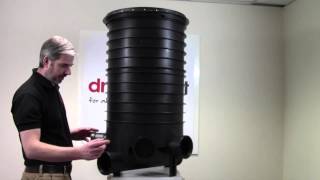 450mm PVC Underground Drainage Circular Inspection Chamber with 2no Risers & Circular Cover