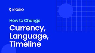 How to change currency, language, timezone