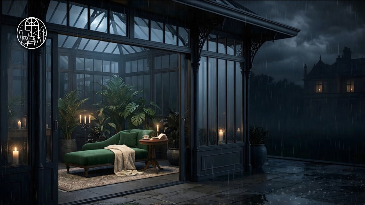 Deep Sleep Conservatory Rain | Brown Noise (No Thunder, No Sudden Spikes) | 3 Hours