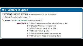 Section 9.6 - Vectors in Space