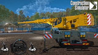 Construction Simulator Plaj Pavyonu Bölüm 4 Çatı İnşaatı - Logitech G923 + Extreme 3D Pro screenshot 5