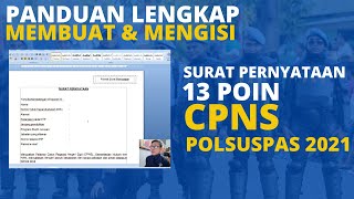 Panduan Mengisi Pernyataan 13 Poin CPNS Polsuspas