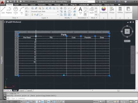 C00817  Modifying Tables AutoCAD 2014 Tutorial
