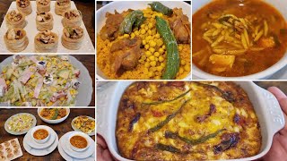 طاولة أو دبارة سبعة و عشرين يوم رمضان⭐🌙 طاجين سلاطة مشوية مع كسكسي بالعلوش مع سلاطة و عشرين بلبل