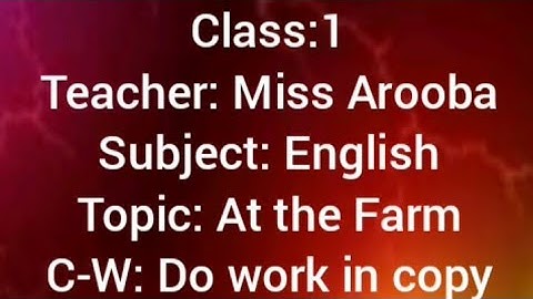 Class:1 English(Session:11) | | The Smart School