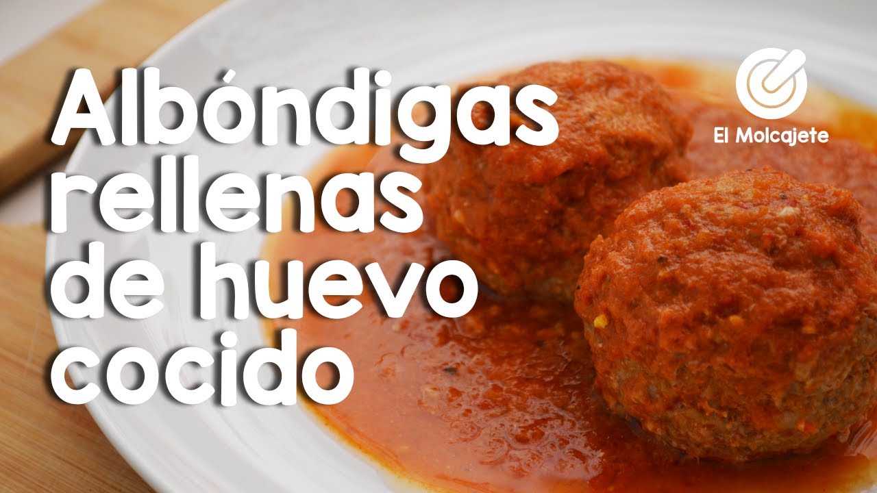 Meatballs stuffed with egg in chipotle chili sauce. Mexican food - YouTube