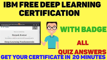 IBM Free Certification | Deep Learning Fundamentals Quiz Answers