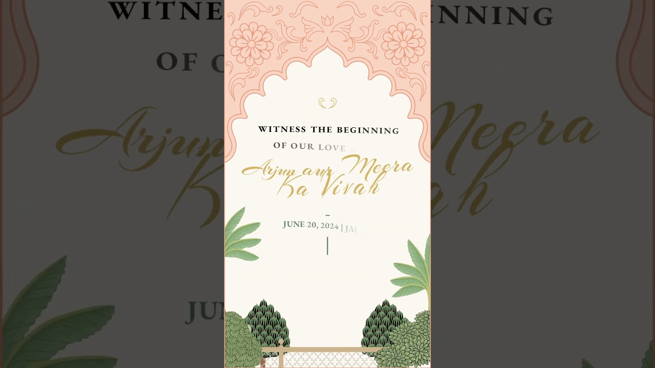 Creamy Garden Wedding Invitation Video | Animated Wedding Invitation