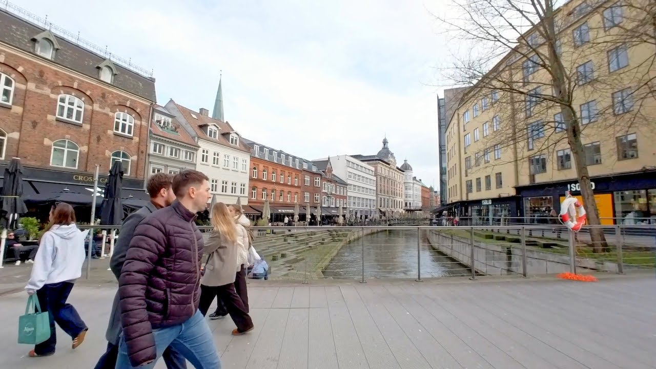 Aarhus Denmark - Center city walk 4k