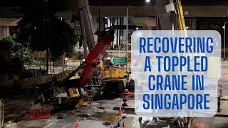 Watch 2 LARGE Mobile Cranes rescue a TOPPLED Crane in Singapore! | SPECIAL VIDEO