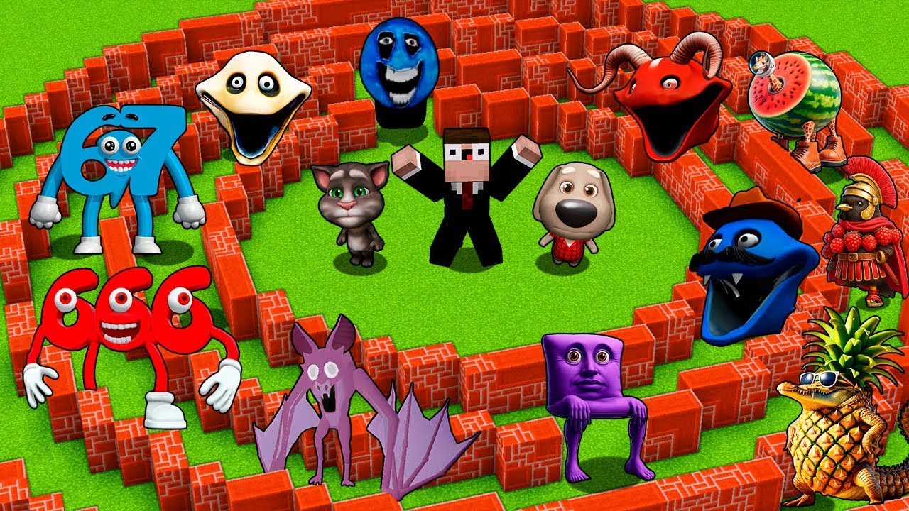 SURVIVAL in MAZE of ITALIAN BRAINROT | HUNGRY WORM HUNGRY SNAKE | 67 SIX SEVEN - Minecraft Animation