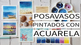 Cómo pintar 6 posavasos con acuarelas