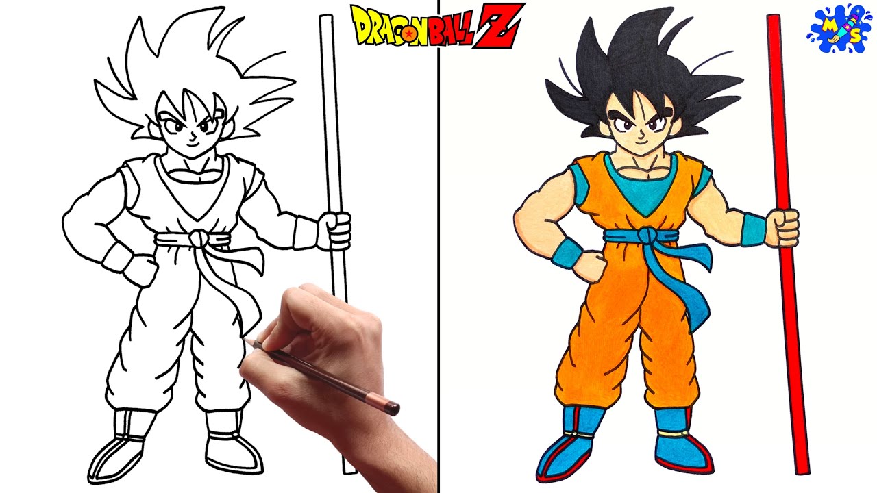 How to Draw Goku from Dragon Ball Z (Doraemon) Step by Step