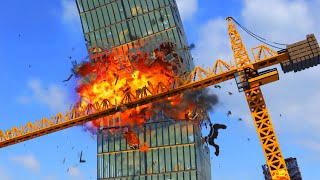 Realistic Crane & Wrecking Ball Destruction 😱 Teardown