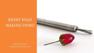 Strawberry lampwork bead making - multi-poking tool in action by Lampwork Tool 963 views 1 year ago 1 minute, 26 seconds