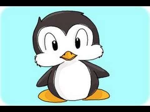 How to draw a Cartoon Penguin - YouTube