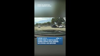 Driver tries to switch seats during traffic stop, ends up crashing into patrol car, deputies say