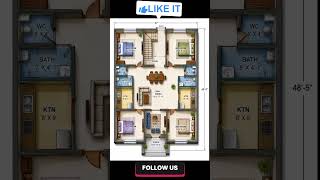 37' by 48' में घर का नक्शा #construction #viral