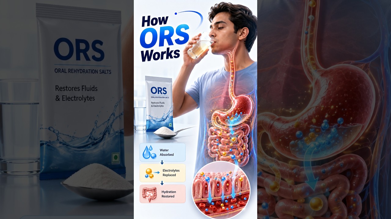 ORS Ka Jaadu: Sirf Paani Peena Kaafi Kyun Nahi? 🤯 |  How ORS Works  |  ORS Explained #ORS #shorts