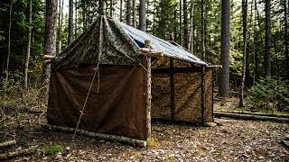 How to Build an Off Grid Stealth Shelter with Fallen Trees & Tarps