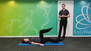 Table-top exercise with toe-touches