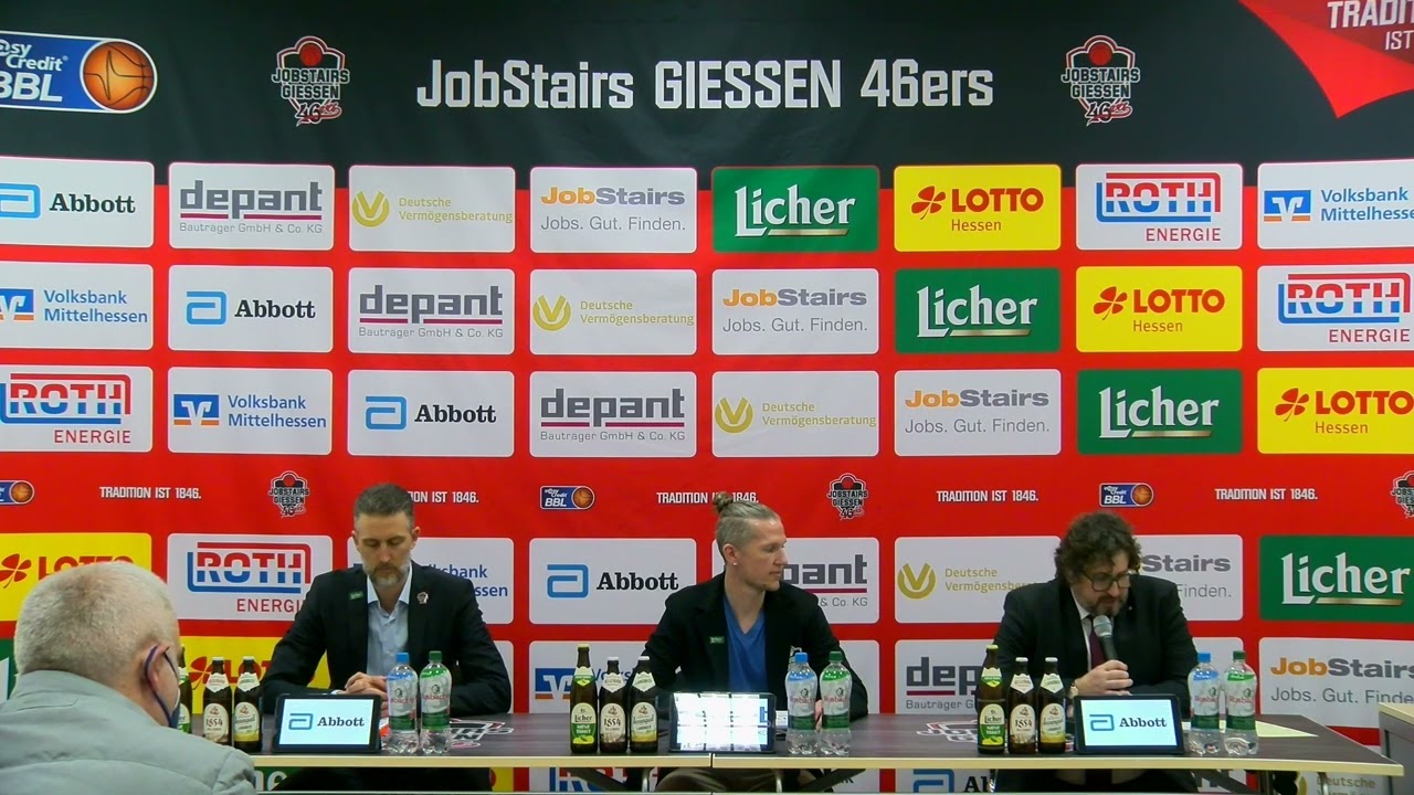 46ers-TV: Pressekonferenz JobStairs GIESSEN 46ers vs. FC Bayern Basketball