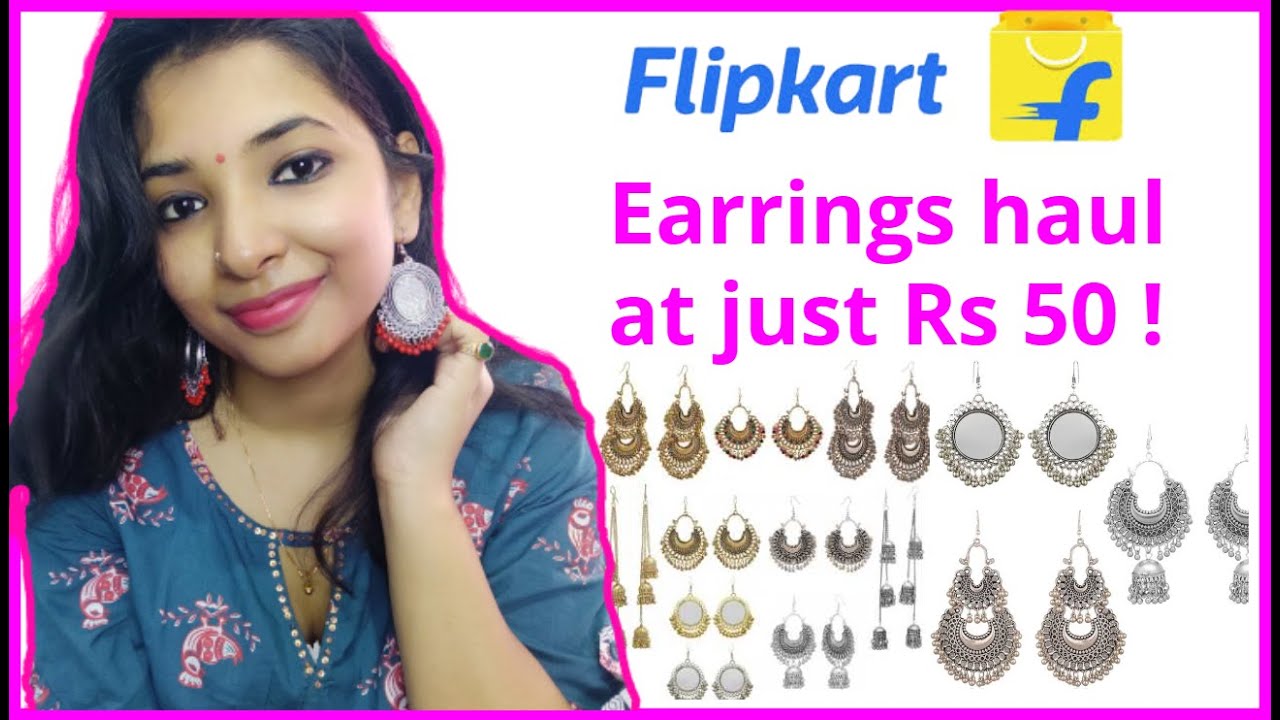 Affordable Flipkart earrnings haul at just Rs 50 || Combo pack ...