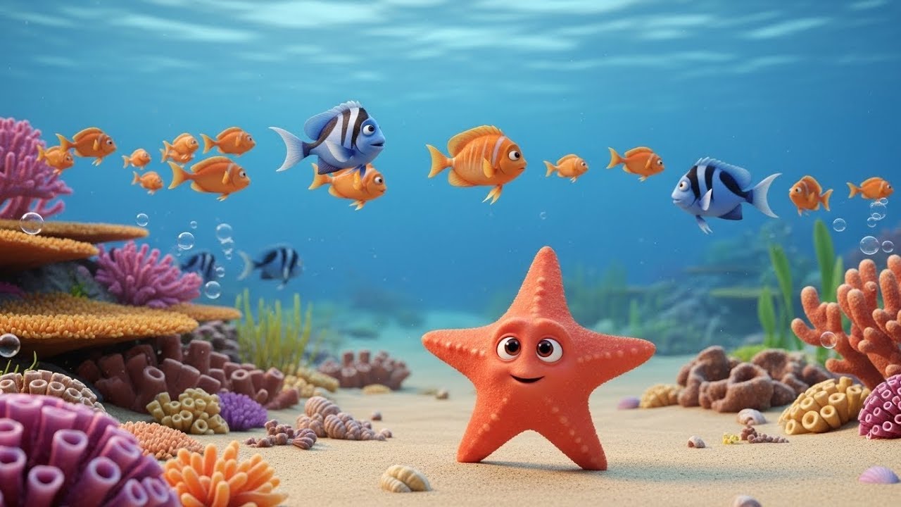 The Shy Starfish Wave Hello | Fun Ocean Rhyme for Kids | Nursery Rhymes & Songs for Children