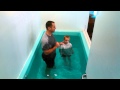 One of our AWANA kids getting baptized today