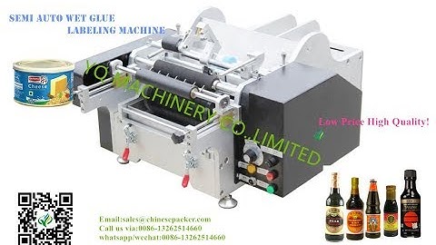 Semi automatic wet glue labeling machine testing video for USA client маркировочная машина