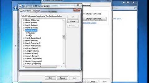 How to change the keyboard layout to AZERTY or any other in windows 7