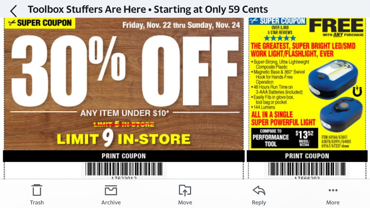 Tool Suggestions!! Harbor Freight 30% Coupon on 9 ITEMS!!! Plus other ...