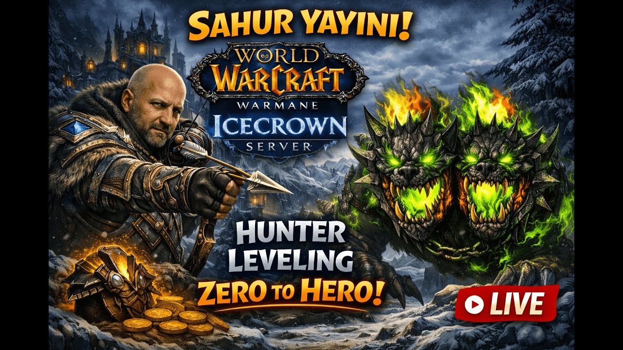 Sahur Yayını 🌙 Warmane Icecrown Hunter Leveling | Zero to Hero #2 (Portrait)