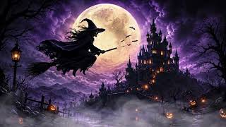 Spooky Witch Halloween Castle 🌕🧙‍♀️ | Magical Night Ambience | 4K Animated Backdrop & Screensaver