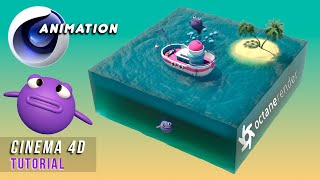 картинка: Тропическая 3D сцена в Cinema 4D | Octane Render