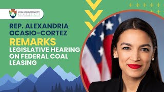 Rep. Alexandria Ocasio-Cortez Remarks | Legislative Hearing on Federal Coal Leasing