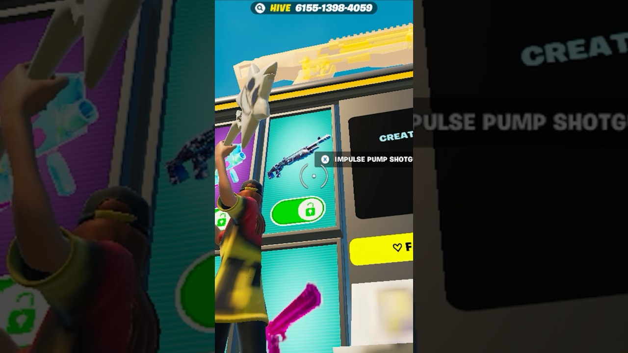 How to get the impulse pump shotgun in 1v1 with every gun ￼