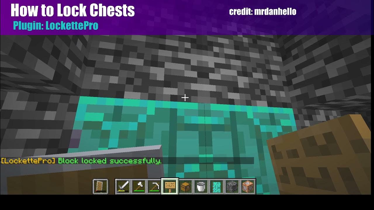 How to Lock Chests Minecraft plugin LockettePro YouTube